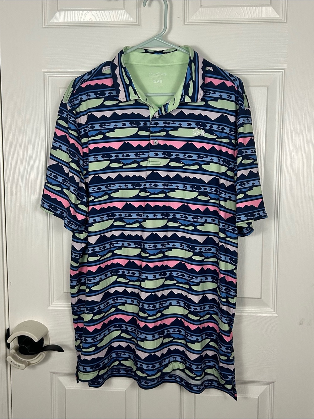 Good Good Golf Performance Polo Geometric Print Men’s XL